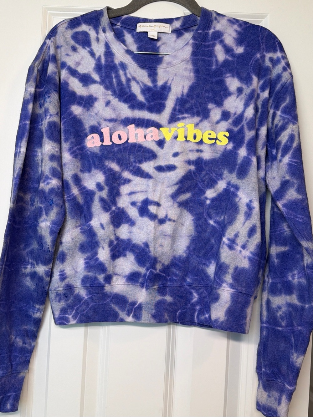 Spiritual Gangster Purple Tie-Dye "aloha vibes" Sweatshirt